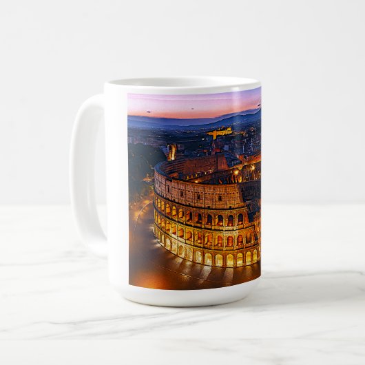 Luminous Roman Colosseum Nightscape Kaffeetasse (Vorderseite Links)