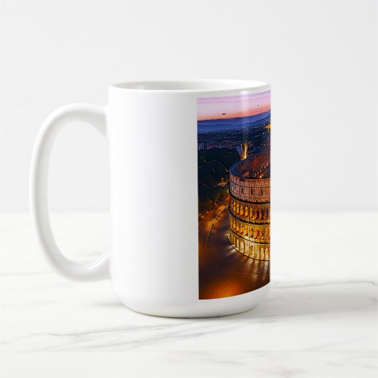 Luminous Roman Colosseum Nightscape Kaffeetasse (Links)