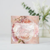 LUMINOUS ROSE Elegante Moderne Blumengestelle Einladung (Stehend Vorderseite)