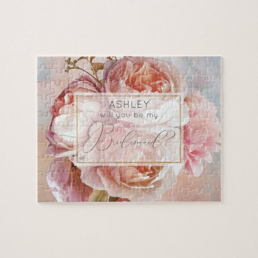 LUMINOUS ROSE Elegante Moderne Blumengestelle Puzzle (Horizontal)