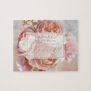 LUMINOUS ROSE Elegante Moderne Blumenübersicht Puzzle