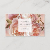 LUMINOUS ROSE & Peony Elegantes, horizontales Blum Visitenkarte (Vorderseite)