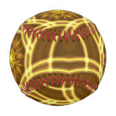 “Luminous Star Portal – Symmetrical Golden Fractal Baseball (Rückseite)