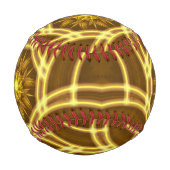 “Luminous Star Portal – Symmetrical Golden Fractal Baseball (Vorderseite)