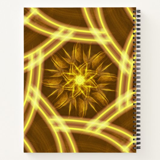 Luminous Star Portal – Symmetrical Golden Fractal Notizblock (Rückseite)