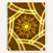 Luminous Star Portal – Symmetrical Golden Fractal Notizblock (Vorderseite)