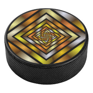 Luminous Tunnel Colorful Trippy Fraktal Graphic Eishockey Puck