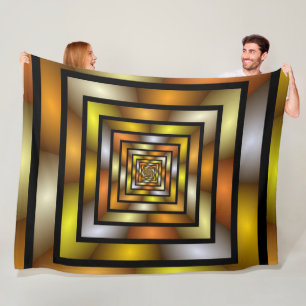 Luminous Tunnel Colorful Trippy Fraktal Graphic Fleecedecke