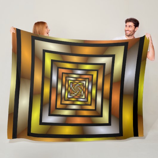 Luminous Tunnel Colorful Trippy Fraktal Graphic Fleecedecke (Beispiel)