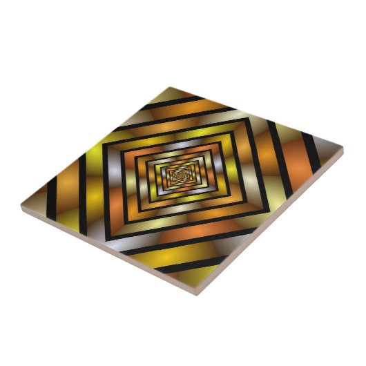 Luminous Tunnel Colorful Trippy Fraktal Graphic Fliese (Seite)