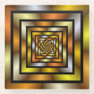 Luminous Tunnel Colorful Trippy Fraktal Graphic Glasuntersetzer