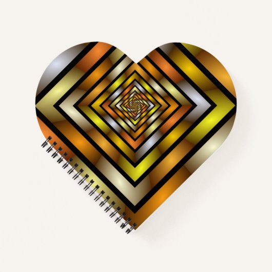 Luminous Tunnel Colorful Trippy Fraktal Graphic Notizblock (Vorderseite)