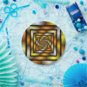 Luminous Tunnel Colorful Trippy Fraktal Graphic Pappteller (Party)