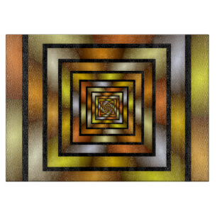 Luminous Tunnel Colorful Trippy Fraktal Graphic Schneidebrett