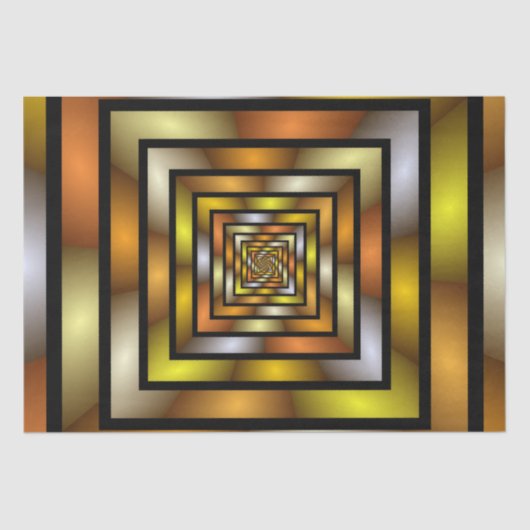 Luminous Tunnel Colorful Trippy Fraktal Graphic Seidenpapier (Vorderseite)