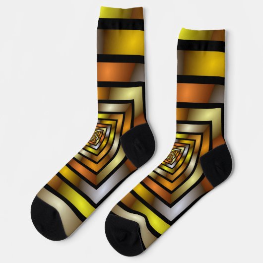 Luminous Tunnel Colorful Trippy Fraktal Graphic Socken (Linkes Detail)