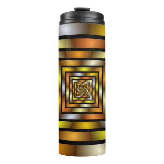 Luminous Tunnel Colorful Trippy Fraktal Graphic Thermosbecher (Vorderseite)