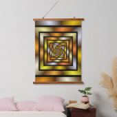 Luminous Tunnel Colorful Trippy Fraktal Graphic Wandteppich Mit Holzrahmen (Schlafzimmer)