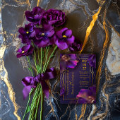 Luminous Violets Modern Purple Floral Wedding Einladung