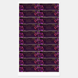 Luminous Violets Purple Floral Return Address Etiketten