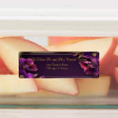 Luminous Violets Purple Floral Return Address Etiketten (Befestigt)