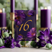 Luminous Violets Purple Wedding Table Number Card Tischnummer