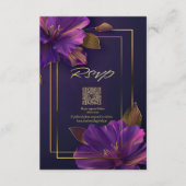 Luminous Violets QR Code RSVP  Karte (Vorderseite)