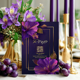 Luminous Violets QR Code RSVP  Karte