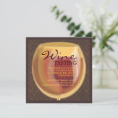 Luminous Wine Glass Weinprobe Party Einladung (Stehend Vorderseite)