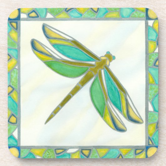 Luminy Pastel Dragonfly von Vanna Lam Getränkeuntersetzer (Vorderseite)