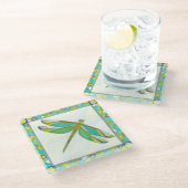 Luminy Pastel Dragonfly von Vanna Lam Glasuntersetzer (Schrägansicht)