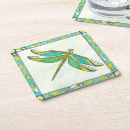 Luminy Pastel Dragonfly von Vanna Lam Rechteckiger Pappuntersetzer (angewinkelt)