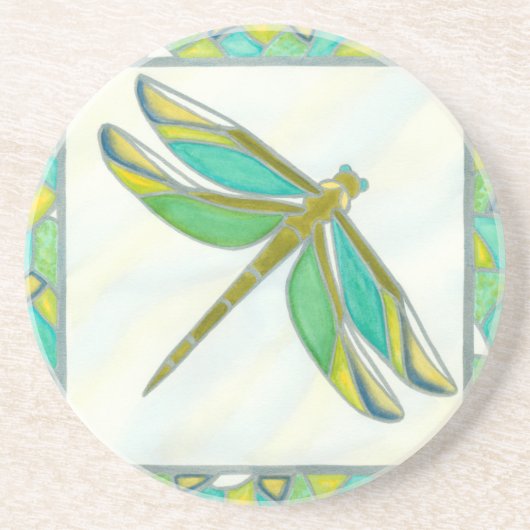 Luminy Pastel Dragonfly von Vanna Lam Sandstein Untersetzer (Vorne)