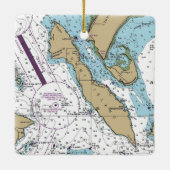 Lummi Island WA Chart Keramikornament (Rückseite)