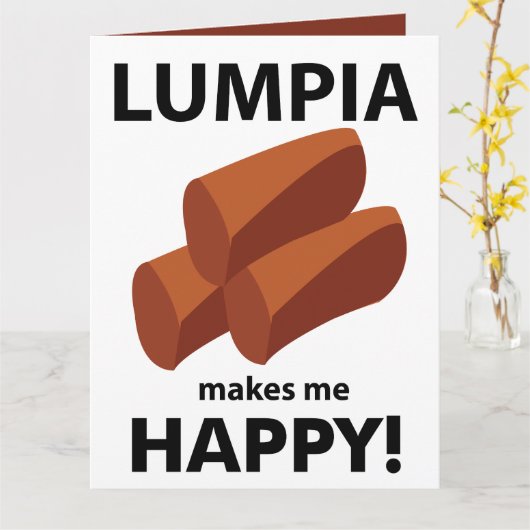 Lumpia macht mich glücklich Lumpia Karte (Gelbe Blume)