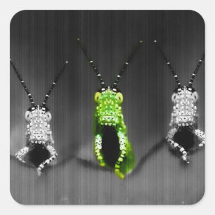 Lumpy Green Bug Quadratischer Aufkleber