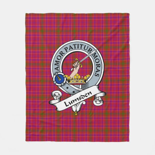 Lumsden von Clova Clan Abzeichen Tartan Kariert Fleecedecke (Vorderseite)