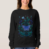 Luna and Thistle Butterfly Blue Flower Sweatshirt (Vorderseite)