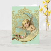 Luna Angel Grußkarte Vintage Custom Art. Karte (Gelbe Blume)