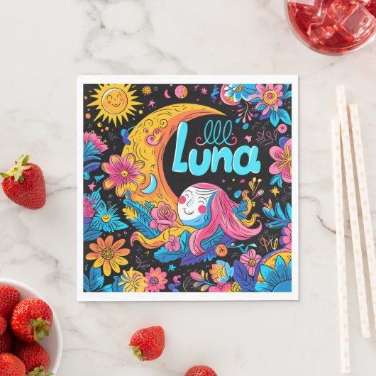 Luna Birthday Serviette (Beispiel)