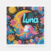 Luna Birthday Serviette (Vorderseite)