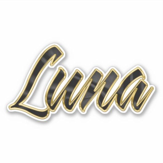 Luna black gold Lettering Aufkleber Sticker (Vorderseite)