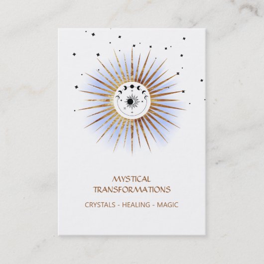 *~* Luna Boho Celestial Lunar Moon Magic Light Visitenkarte (Vorderseite)