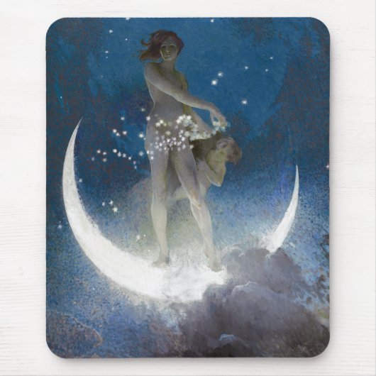 Luna Goddess auf den Nachts-Scattering Stars Mousepad (Vorne)