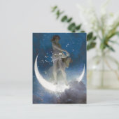 Luna Goddess auf den Nachts-Scattering Stars Postkarte (Stehend Vorderseite)