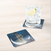 Luna Goddess auf den Nachts-Scattering Stars Rechteckiger Pappuntersetzer (Vor Ort)