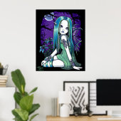 "Luna" Gothic Moon Lilly Fairy Art Poster (Heimbüro)
