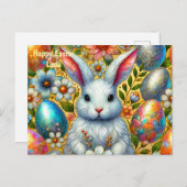 LUNA ~ HAPPY EASTER BUNNY GREETING ~ FEIERTAGSPOSTKARTE (Vorne/Hinten)
