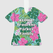Luna Hibiskus Garden Hawaiian Aloha Shirt - Aqua Ornament (Rückseite)