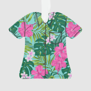 Luna Hibiskus Garden Hawaiian Aloha Shirt - Aqua Ornament